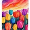 Edge Collections - 28" X 40" - Multicolor - Tulips in Color Large Porch - 1 Piece